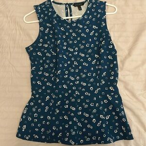 Banana republic peplum blue floral shell
